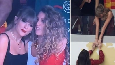Taylow Swift shared adorable moments with Lana Del Rey (R) and Blake Lively (L) (@TheSwiftSociety/X)