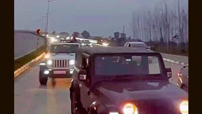 Videos of the incident that went viral on social media showed school students hanging out of car windows , bursting crackers during unauthorised car rallies. (HT Photo) Videos of the incident that went viral on social media showed school students hanging out of car windows , bursting crackers during unauthorised car rallies. (HT Photo)