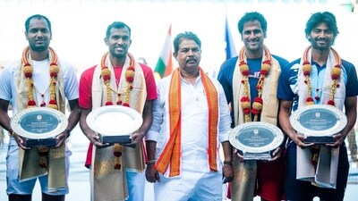 The Indian team thrashed Pakistan 4-0 to secure their place in the Davis Cup World Group I earlier this month. The Indian team thrashed Pakistan 4-0 to secure their place in the Davis Cup World Group I earlier this month.