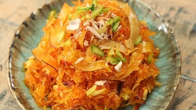 Saffron Rice (Kesari Bhaat): A fragrant and colourful rice dish made with saffron, cashews, and raisins, symbolizing the vibrancy of spring. (Sanjeev Kapoor (File Photo)) Saffron Rice (Kesari Bhaat): A fragrant and colourful rice dish made with saffron, cashews, and raisins, symbolizing the vibrancy of spring. (Sanjeev Kapoor (File Photo))