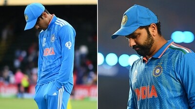 Uday Saharan and Rohit Sharma after their respective teams' World Cup final defeat to Australia. (Getty Images) Uday Saharan and Rohit Sharma after their respective teams' World Cup final defeat to Australia. (Getty Images)