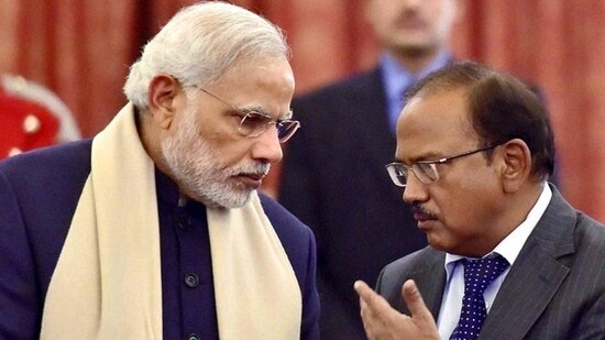 PM Modi (L) and NSA Ajit Doval (PTI)