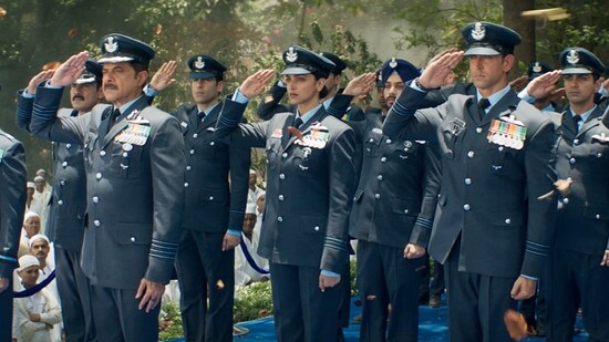 Anil Kapoor, Deepika Padukone, and Hrithik Roshan in a still from Fighter trailer.