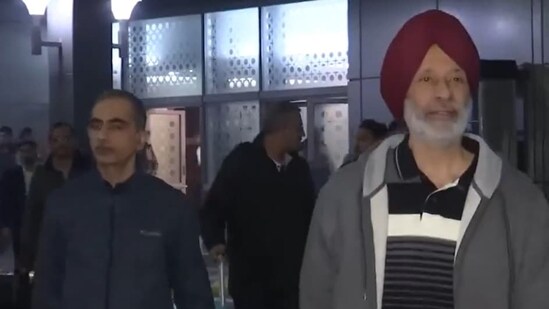 Indian Navy veterans after arriving in New Delhi. (ANI)