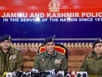 J&K Additional Director General of Police (ADGP) Vijay Kumar (C) with Inspector General of Police (IGP) V.K. Birdi addresses a press conference regarding the arrest of a man on charges of killing two migrant workers from Punjab recently, in Srinagar, Tuesday J&K Additional Director General of Police (ADGP) Vijay Kumar (C) with Inspector General of Police (IGP) V.K. Birdi addresses a press conference regarding the arrest of a man on charges of killing two migrant workers from Punjab recently, in Srinagar, Tuesday