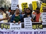 Citizens staged protest against Trinamool Congress (TMC) run State Government over violence against women at Sandeshkhali at Esplanade in Kolkata, India Citizens staged protest against Trinamool Congress (TMC) run State Government over violence against women at Sandeshkhali at Esplanade in Kolkata, India