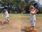 The toddler hit some impressive pull shots The toddler hit some impressive pull shots
