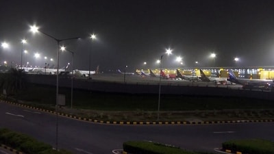 View of shallow fog at IGI airport, in New Delhi. Several flight operations delayed due to low visibility. (ANI) View of shallow fog at IGI airport, in New Delhi. Several flight operations delayed due to low visibility. (ANI)