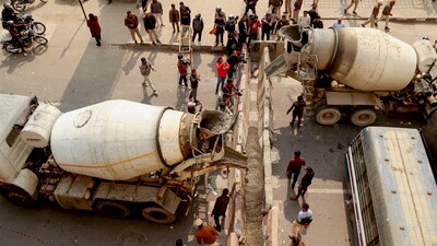 Officials in Haryana have strengthened the state's borders with Punjab in areas such as Ambala, Jind, Fatehabad, Kurukshetra, and Sirsa by using concrete blocks, iron nails, and barbed wire to prevent the planned march. (PTI) 