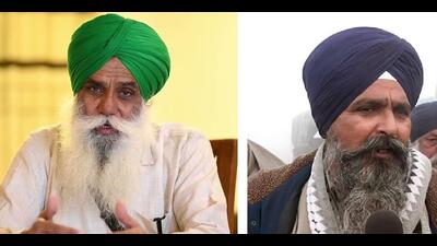 Bharatiya Kisan Union (Sidhupur) convener Jagjit Singh Dallewal (left) and Kisan Mazdoor Sangharsh Committee (KMSC) president Sarwan Singh Pandher. Bharatiya Kisan Union (Sidhupur) convener Jagjit Singh Dallewal (left) and Kisan Mazdoor Sangharsh Committee (KMSC) president Sarwan Singh Pandher.