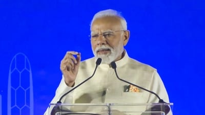 Prime Minister Narendra Modi speaks during the 'Ahlan Modi' programme, in Abu Dhabi on February 13. (PTI) Prime Minister Narendra Modi speaks during the 'Ahlan Modi' programme, in Abu Dhabi on February 13. (PTI)
