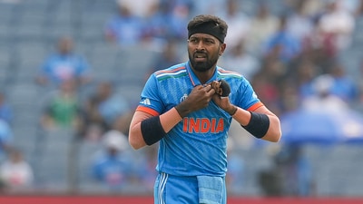 India's bowler Hardik Pandya during the ICC Men's Cricket World Cup 2023 match between India and Bangladesh, (PTI) India's bowler Hardik Pandya during the ICC Men's Cricket World Cup 2023 match between India and Bangladesh, (PTI)