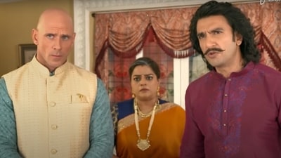 A screen grab of Johnny Sins and Ranveer Singh in the ad A screen grab of Johnny Sins and Ranveer Singh in the ad