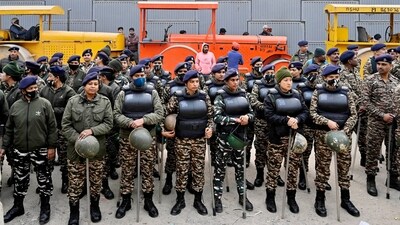 Farmers protest: Women security forces have also been called in. (Photo by Raj K Raj/ Hindustan Times) Farmers protest: Women security forces have also been called in. (Photo by Raj K Raj/ Hindustan Times)