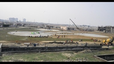 The site in Basant Kunj on Hardoi Road in Lucknow where Rashtriya Prerna Sthal is coming up (Deepak Gupta) The site in Basant Kunj on Hardoi Road in Lucknow where Rashtriya Prerna Sthal is coming up (Deepak Gupta)
