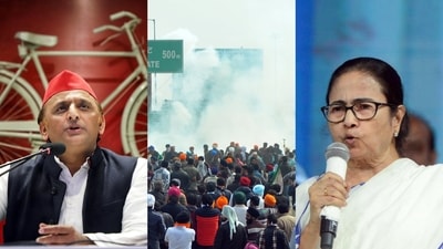 The police fired tear gas to disperse the protestors at Punjab-Haryana Shambhu Border as they tried to breach the mutli-layered barricades. The police fired tear gas to disperse the protestors at Punjab-Haryana Shambhu Border as they tried to breach the mutli-layered barricades.