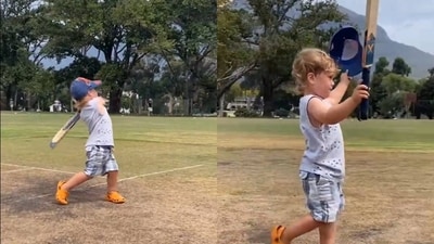 The toddler hit some impressive pull shots (Instagram. ) The toddler hit some impressive pull shots (Instagram. )