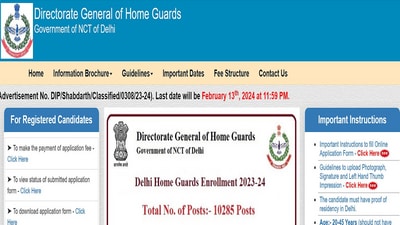 Delhi Home Guard Recruitment 2024: Last date to apply for 10285 posts, link here