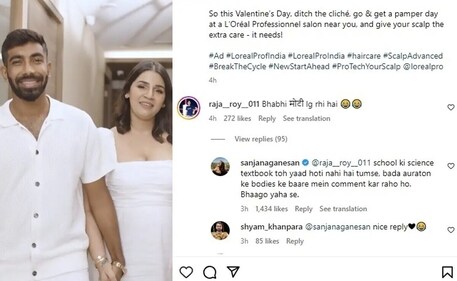 Here's Sanjana Ganesan's brutal reply to the troll. (Instagram) Here's Sanjana Ganesan's brutal reply to the troll. (Instagram)
