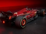 This handout photograph made available on February 13, 2024 by Scuderia Ferrari, shows Ferrari's new single-seater SF-24 (F1) for the 2024 season