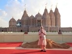 Prime Minister Narendra Modi during the inauguration of the grand BAPS Hindu Mandir in Abu Dhabi. Prime Minister Narendra Modi during the inauguration of the grand BAPS Hindu Mandir in Abu Dhabi.