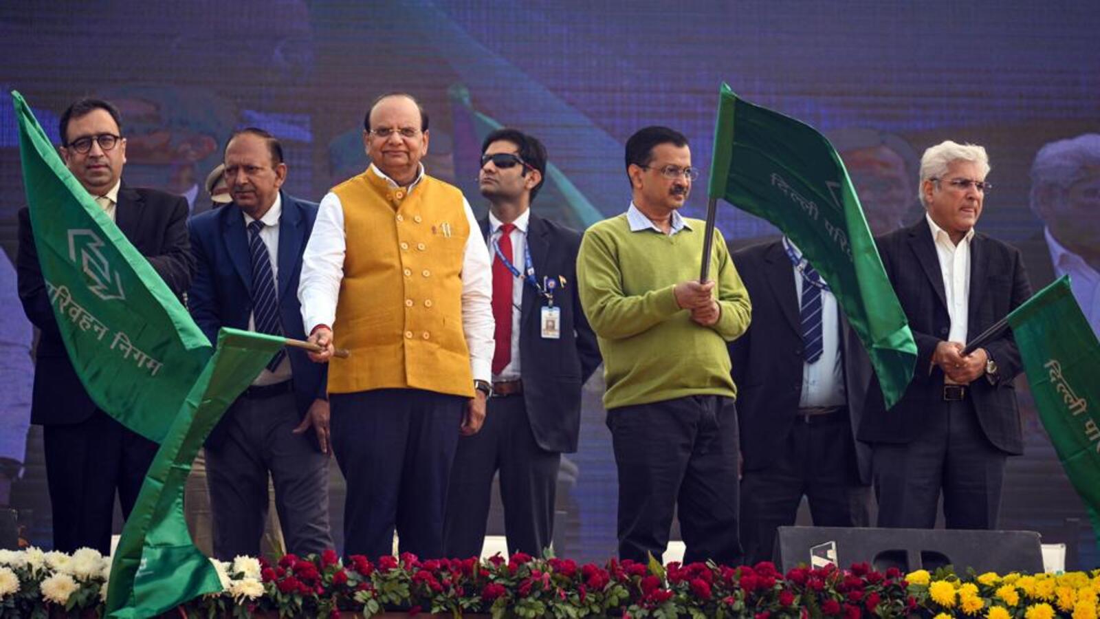 LG, Kejriwal launch 350 e-buses, Delhi's fleet now 1,650 | Latest News Delhi - Vimarsana News