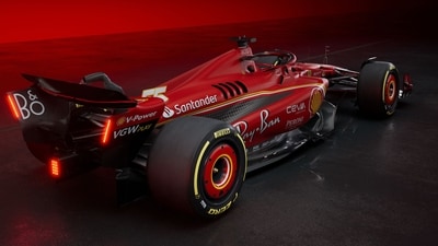 This handout photograph made available on February 13, 2024 by Scuderia Ferrari, shows Ferrari's new single-seater SF-24 (F1) for the 2024 season (AFP) This handout photograph made available on February 13, 2024 by Scuderia Ferrari, shows Ferrari's new single-seater SF-24 (F1) for the 2024 season (AFP)
