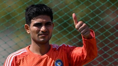 Shubman Gill gestures during a practice session at the Saurashtra Cricket Association Stadium in Rajkot on February 14, 2024, (AFP) Shubman Gill gestures during a practice session at the Saurashtra Cricket Association Stadium in Rajkot on February 14, 2024, (AFP)