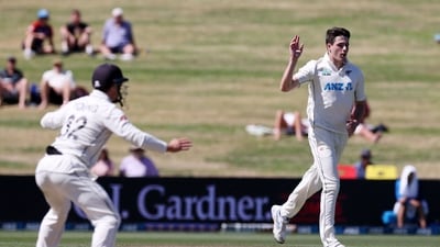 New Zealand's Will O'Rourke takes a wicket during day two of the second cricket test match against South Africa at Seddon Park in Hamilton (AFP) New Zealand's Will O'Rourke takes a wicket during day two of the second cricket test match against South Africa at Seddon Park in Hamilton (AFP)