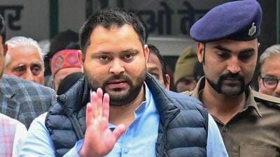Former Bihar deputy CM and RJD leader Tejashwi Yadav in Patna on Tuesday. (PTI Photo) Former Bihar deputy CM and RJD leader Tejashwi Yadav in Patna on Tuesday. (PTI Photo)