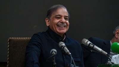 Pakistan's former Prime Minister and leader of the Pakistan Muslim League-Nawaz (PML-N) party Shehbaz Sharif speaks during a press conference in Lahore on February 13, 2024. (AFP) Pakistan's former Prime Minister and leader of the Pakistan Muslim League-Nawaz (PML-N) party Shehbaz Sharif speaks during a press conference in Lahore on February 13, 2024. (AFP)
