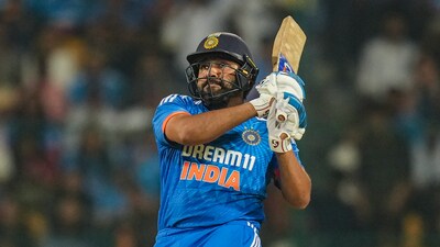 Rohit Sharma was in full flow in Bengaluru racing to a record 5th T20I century (PTI) Rohit Sharma was in full flow in Bengaluru racing to a record 5th T20I century (PTI)
