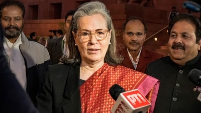 Sonia Gandhi filed her Rajya Sabha nomination from Rajasthan on Wednesday. (PTI) Sonia Gandhi filed her Rajya Sabha nomination from Rajasthan on Wednesday. (PTI)