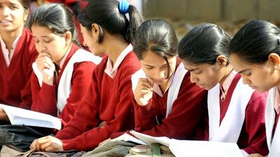 Students prepare for their CBSE senior school certificate examinations for Class XII standard, at the last moments before entering an examination hall in New Delhi. AFP Photo/Raveendran Students prepare for their CBSE senior school certificate examinations for Class XII standard, at the last moments before entering an examination hall in New Delhi. AFP Photo/Raveendran