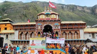 The announcement of the opening of the portals of Badrinath Shrine was made today on the occasion of Basant Panchami. (HT photo) The announcement of the opening of the portals of Badrinath Shrine was made today on the occasion of Basant Panchami. (HT photo)