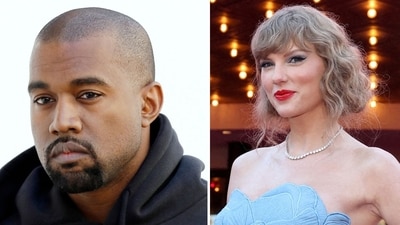 Taylor Swift allegedly had Kanye West kicked out of his seat at Super Bowl 2024 (Photo by PATRICK KOVARIK / AFP, REUTERS/Mario Anzuoni/File Photo)