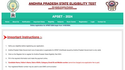AP SET 2024 registration begins (apset.net.in)