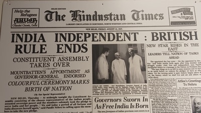 The Partition Museum, Amritsar - An HT newspaper exhibit from August 15, 1947. (Aparajitha Nair) The Partition Museum, Amritsar - An HT newspaper exhibit from August 15, 1947. (Aparajitha Nair)