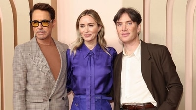 Most major nominees including Cillian Murphy, a favourite for best actor for Oppenheimer, and Bradley Cooper, one of his category competitors, spent the hours before and after lunch making the rounds of media outlets whose reporters are set up in cabanas around the Beverly Hilton pool. (AP)