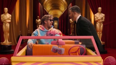 Ryan Gosling and Jimmy Kimmel in a new promo for the Oscars. Ryan Gosling and Jimmy Kimmel in a new promo for the Oscars.