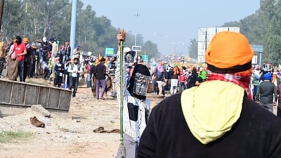 On the second day of the farmers' protest on Wednesday, police again dropped tear gas shells on farmers.