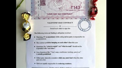 Swiggy Instamart shared a 'love day contract' on social media. (Instagram/@Swiggy Instamart) Swiggy Instamart shared a 'love day contract' on social media. (Instagram/@Swiggy Instamart)
