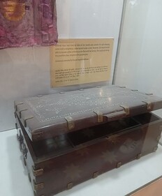 A suitcase exhibit from the partition in 1947, on display at The Partition Museum, Amritsar. (Aparajitha Nair) A suitcase exhibit from the partition in 1947, on display at The Partition Museum, Amritsar. (Aparajitha Nair)