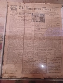 An HT newspaper exhibit from January 9, 1948, on display at The Partition Museum, Amritsar. (Aparajitha Nair) An HT newspaper exhibit from January 9, 1948, on display at The Partition Museum, Amritsar. (Aparajitha Nair)