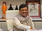 BJP party leader Ashok Chavan at his office at Churchgate, in Mumbai, India, on Thursday, February 15, 2024.  (Photo by Anshuman Poyrekar/ Hindustan Times)