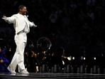 Usher performs during the halftime show of the NFL's Super Bowl LVIII between the Kansas City Chiefs and the San Francisco 49ers in Las Vegas, Nevada, U.S., February 11, 2024. REUTERS/Brian Snyder