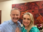 Australian prime minister Anthony Albanese with his fiancé Jodie Haydon. 