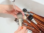 Using clean makeup tools is one of the top skincare tips.