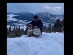 Snapshot of the man playing tabla in snow. Snapshot of the man playing tabla in snow.