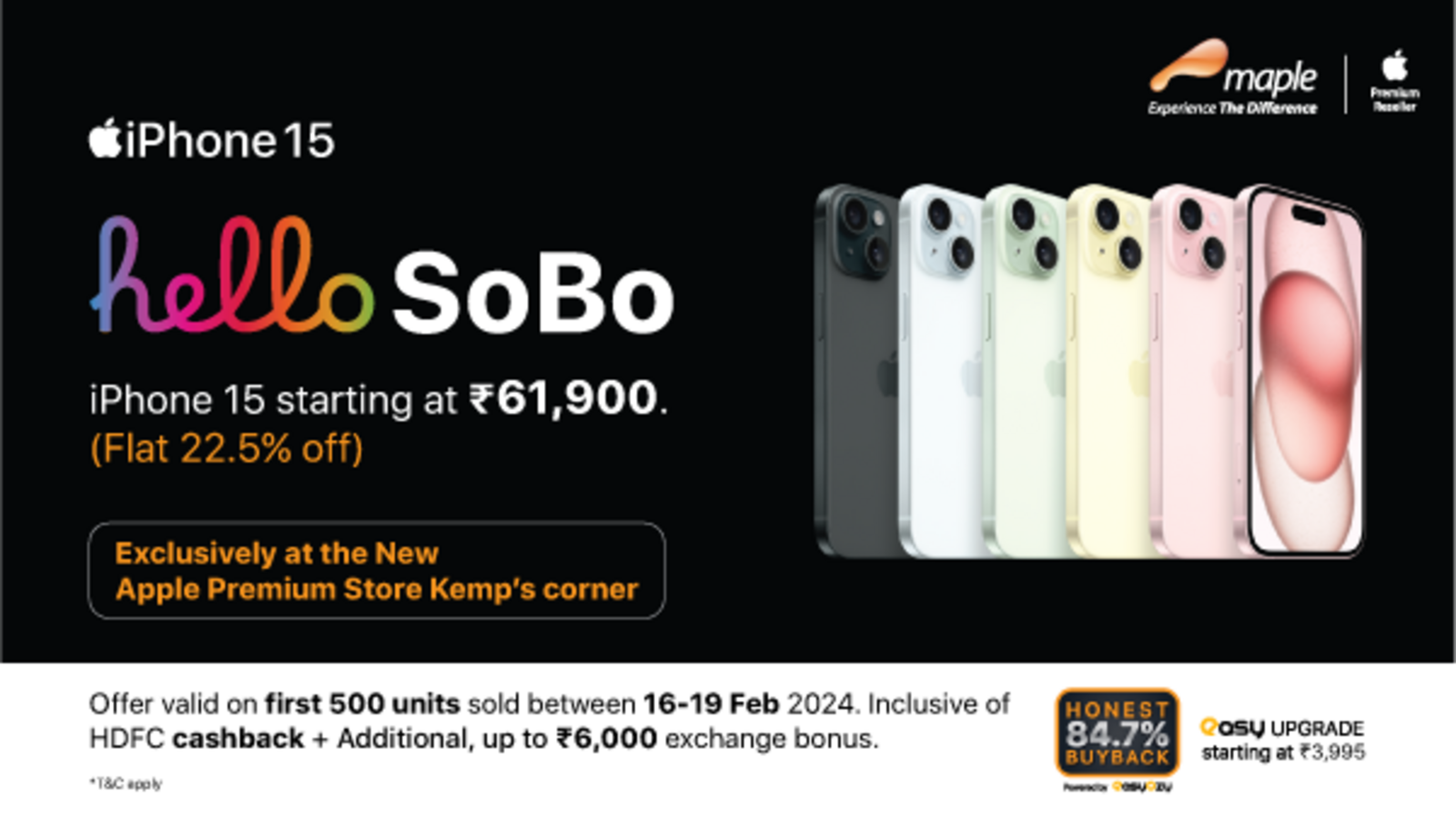 Experience the Difference at the New Apple Premium Store, Kemps Corner! Get Flat 22.5% Off on the New iPhone 15 - Vimarsana News